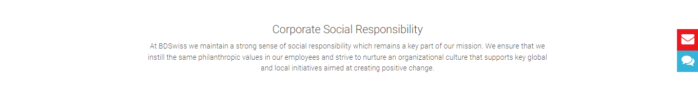 BDSwiss Corporate Social Responsibility