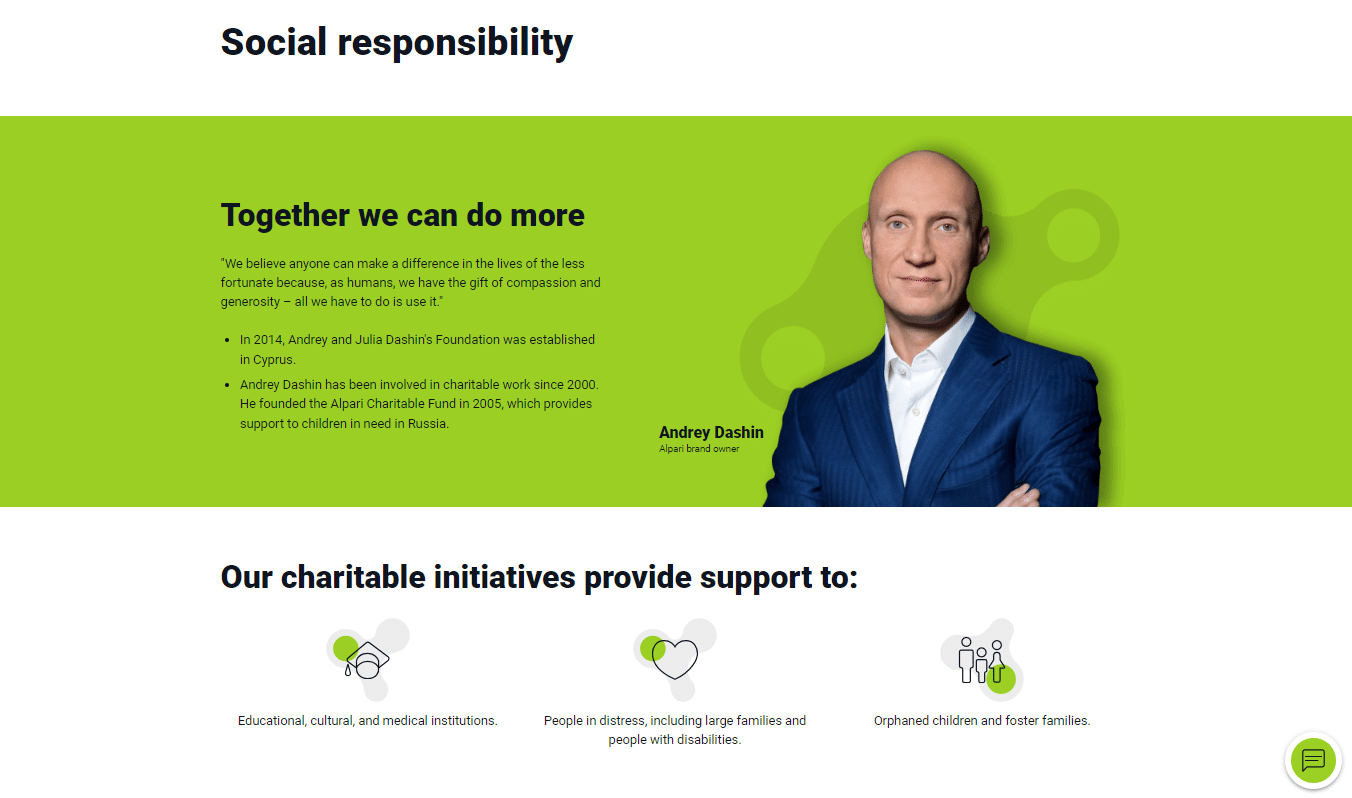 Alpari Corporate Social Responsibility
