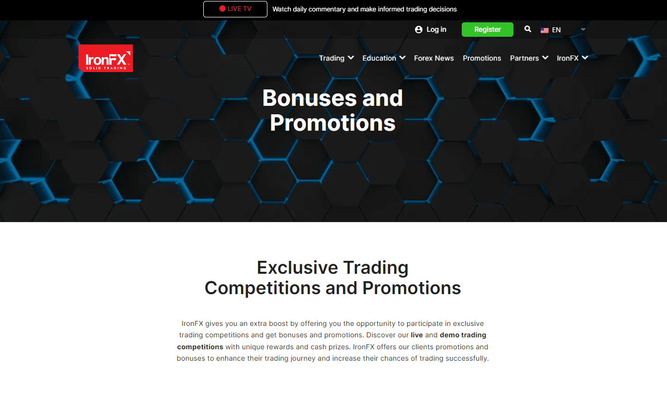 IronFX Bonuses and Current Promotions