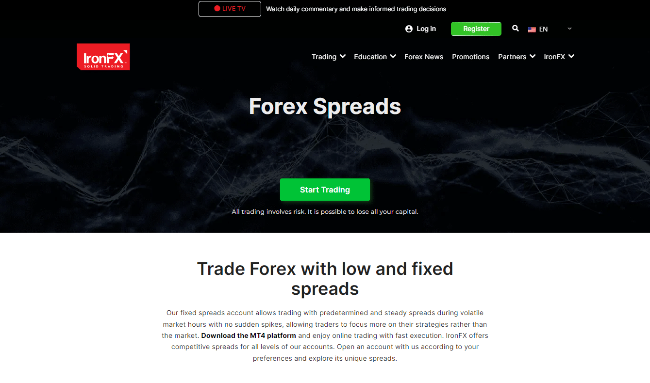 IronFX Trading and Non-Trading Fees