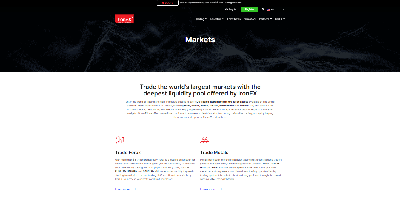 Which Markets Can You Trade with IronFX